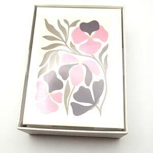 Lady Jayne Floral Boxed Stationery Set Pink & Gold Foil Vintage Style NWT Gift